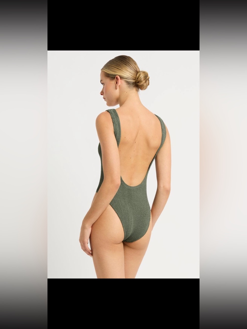 Bond-Eye Australia Mara One Piece Swimsuit – Khaki Eco Crinkle - Picture 2 of 7